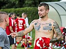 Zápas fotbalového poháru MOP Cup SK Sokol Brozany - FK Varnsdorf. Domácí Martin...