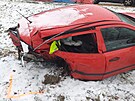 Tragick nehoda na Klatovsku. Pi srce dvou osobnch vozidel zemela mlad...