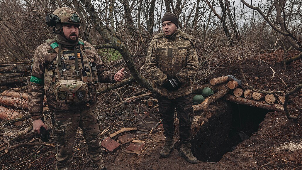 Vojáci na frontě u města Vuhledar na Ukrajině (5. ledna 2023)