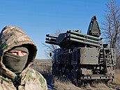 Ukrajinský systém protivzdušné obrany Pancir-S1 v Luhanské oblasti (25. ledna...