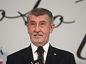 Neúspěšný prezidentský kandidát Andrej Babiš na tiskové konferenci. (28. ledna...