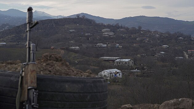 Pohled na vesnici Taghavard v Nhornm Karabachu (16. ledna 2023)