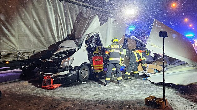 Nehoda na Radotnskm most zablokovala prask okruh (21. ledna 2023)