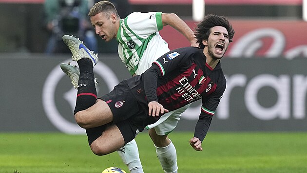 Momentka z utkání mezi AC Milán a Sassuolem.