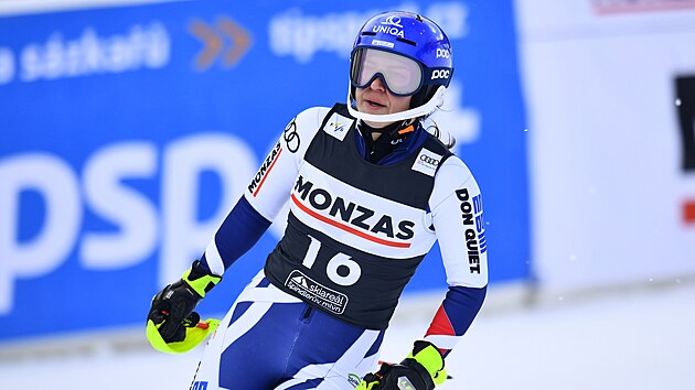 Martina Dubovsk po skonen druhho kola slalomu ve pindlerov Mln.