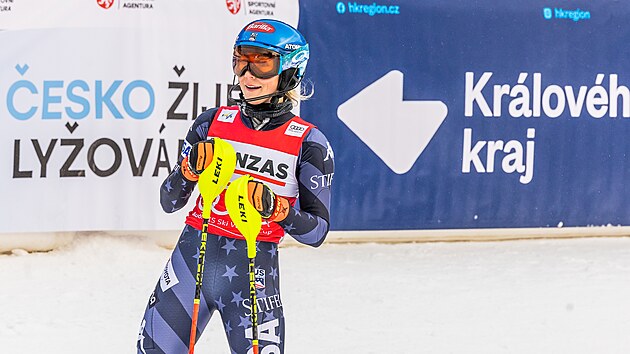 Mikaela Schiffrinová a Světový pohár v alspkém lyžování ve Špindlerově Mlýně (28.1.2023).