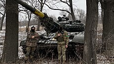 Ukrajinští tankisté u Bachmutu