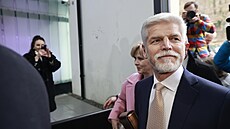 Petr Pavel p�ijel do svého volebního �tábu ve Foru Karlín. (28. ledna 2023)