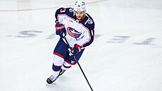 Johnny Gaudreau b�hem rozbruslení p�ed zápasem s Calgary.