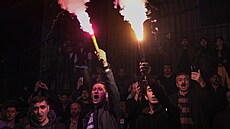 Protesty ped védským konzulátem v Istanbulu kvli pálení koránu pi protestu...