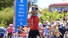 Bryan Coquard se raduje z vítzství ve 4. etap Tour Down Under.