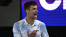 Novak Djokovi bhem finále Australian Open.