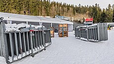 P�íprava areálu ve �pindlerov� Mlýn� na Sv�tový pohár �en v alpském ly�ování...