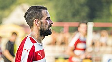 Zápas fotbalového poháru MOP Cup SK Sokol Brozany - FK Varnsdorf. Domácí Marek...