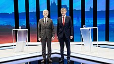 Andrej Babiš a Petr Pavel v debatě na televizi Prima. (25. ledna 2023)
