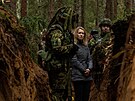 Premiérka Kaja Kallasová na manévrech estonské armády (22. záí 2022)