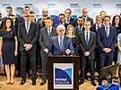 Slovenský expremiér Mikulá Dzurinda pedstavil svou Modrou koalici. (27. ledna...