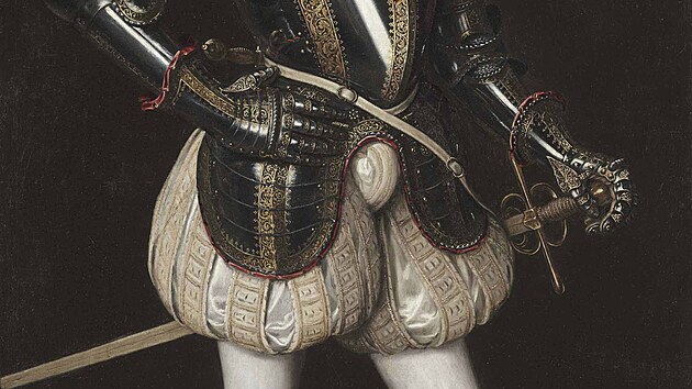 Takto zachytila malba Alessandra Farnese po nvratu ze panlska kolem roku 1561. Poklopec v garderb nemohl schzet.