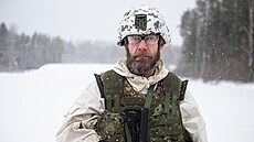 Estonský voják na aliančním cvičení (6. února 2022)