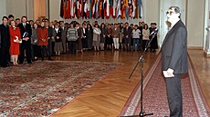 Jaroslav edivý pi projevu na setkání se zamstnanci ministerstva zahranií