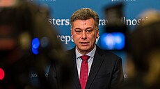 Ministr spravedlnosti Pavel Blažek (ODS) na tiskové konferenci po bilanční...