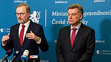 Tisková konference premiéra Petra Fialy a ministra spravedlnosti Pavla Blaka...