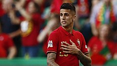 Portugalský bek Joao Cancelo, autor vedoucí branky v duelu Ligy národ proti...