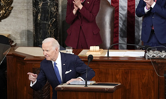 Americký prezident Joe Biden pednesl poselství o stavu unie. (8. února 2023)