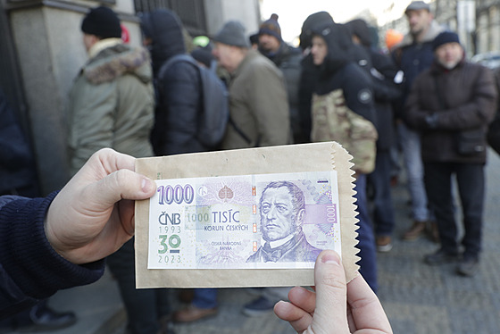 Speciální bankovka s petiskem vydané k 30. výroí rozdlení eskoslovenské...