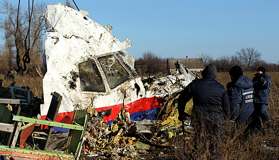 Trosky havarovaného letounu MH17 u vesnice Grabovo v Doncké oblasti. (20....