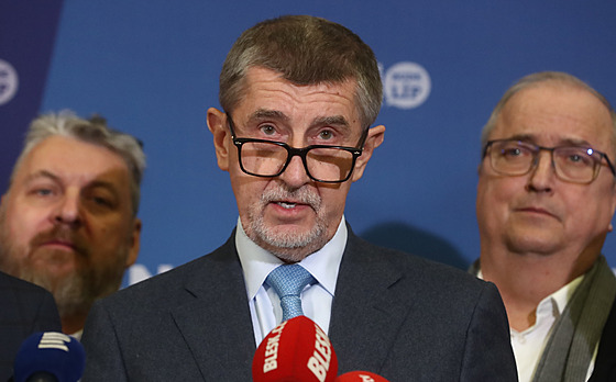 �éf ANO Andrej Babi� na tiskové konferenci po jednání �pi�ek hnutí. (8. února...
