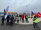 U továrny Nexen u atce se koná demonstrace. (6. února 2023)