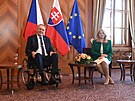 Soukromé setkání prezident Miloe Zemana a Zuzany aputové v salonu Gerlach...