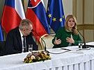 Tisková konference Miloe Zemana a Zuzany aputové na Slovensku. (7. února 2023)