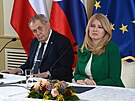 Tisková konference Miloe Zemana a Zuzany aputové na Slovensku (7. února 2023)