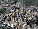 Následky silného zemtesení v syrském Idlíbu (6. února 2023)