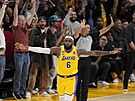 LeBron James z Los Angeles Lakers slaví posun do ela historického poadí...
