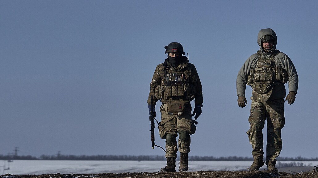 Ukrajinské jednotky nedaleko Bachmutu (8. února 2023)