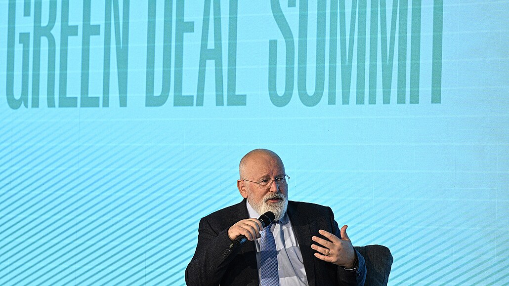 Místopedseda Evropské komise Frans Timmermans na Green Deal Summitu v Praze....