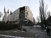 Budova v centru Kyjeva poničená ruským útokem (ilustrační snímek)