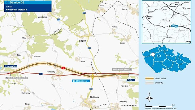 Zahájení stavby dálnice D6 u obce Hořesedly. (7. února 2023)
