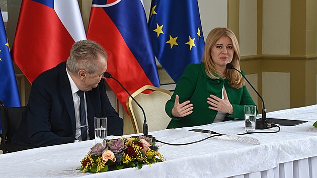 Tisková konference Miloše Zemana a Zuzany Čaputové na Slovensku. (7. února 2023)