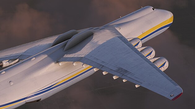 Letadlo Antonov An-225 Mrija ve hře Microsoft Flight Simulator
