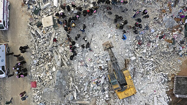 Následky silného zemětřesení v syrském Idlíbu (6. února 2023)