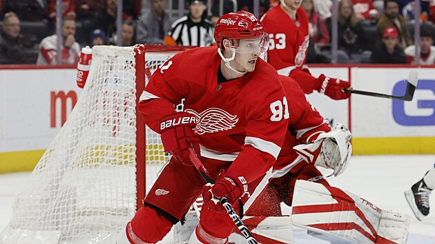 Dominik Kubalk v dresu Detroit Red Wings