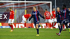 Plzeský záloník Jan Kopic se raduje ze svého gólu v Brn.