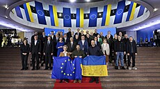 V Kyjev zaal summit EU-Ukrajina. Lídi evropských institucí pijeli vyjádit...