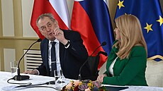 Tisková konference Miloše Zemana a Zuzany Čaputové na Slovensku. (7. února 2023)
