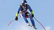 Francouzský ly�a� Alexis Pinturault na trati superob�ího slalomu na MS v...