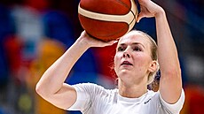 Petra Holeínská na tréninku eských basketbalistek